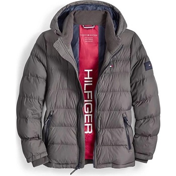 Tommy Hilfiger prošívaná zimní Quilted šedá