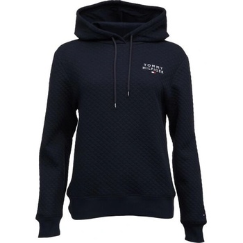Tommy Hilfiger QUILTED HOODIE dámská mikina tmavě modrá