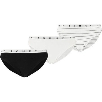 Tommy Hilfiger TOMMY COTTON-3P BIKINI PRINT Dámské kalhotky černá