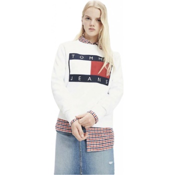 Tommy Hilfiger Tommy Jeans dámská mikina s nápisem J92H6ZCF bílá