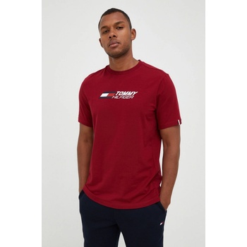 Tommy Hilfiger tričko vínová s potiskem