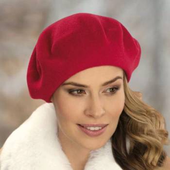 Tonak Flora Woolmark baret červená