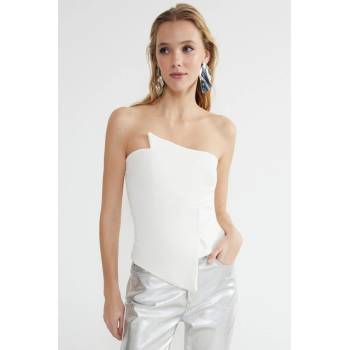 Trendyol Svatební Bílý Tělo-Sedící Tkaný Korzet bílá