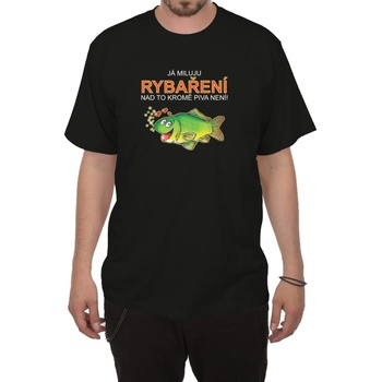 Tričko Já miluju rybaření černá