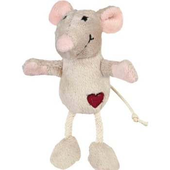 Trixie Plyšová myš se srdíčkem 11 cm