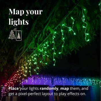 Twinkly TWI190STP-TEU LED RGB Venkovní vánoční závěs 190xLED 11,5m IP44 Wi-Fi TW0011
