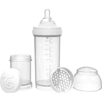 Twistshake antikoliková láhev bílá 260ml