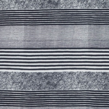 Úplet N3694, tmavě modé a bílé nepravidelné pruhy, š.150