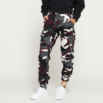 Urban Classics Ladies High Waist Camo Cargo Pants wine camo