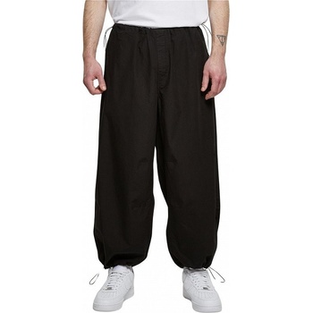 Urban Classics Široké pánské popelínové kalhoty Parachute Černá