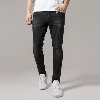 Urban Classics Skinny Ripped stretch denim pants black washed