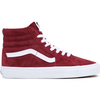 Vans UA SK8-HI pig suede tawny port červená
