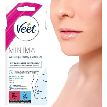Veet Minima voskové depilační pásky na obličej 20 ks