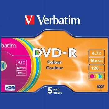 Verbatim DVD-R 4,7GB 16x, Advanced AZO+, slimbox, 5ks (43557)