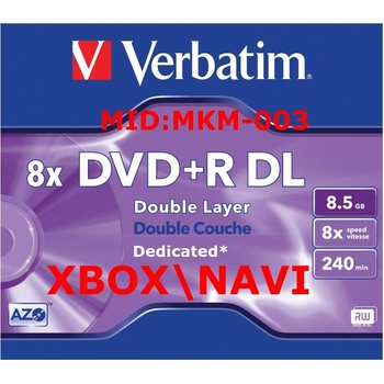 Verbatim DVD+R DL, 8,5GB 8x, AZO, jewel, 5ks (43541)