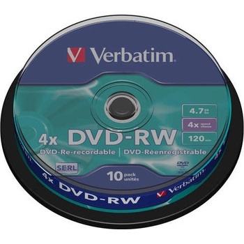 Verbatim DVD-RW 4,7GB 4x, 10ks (43552)