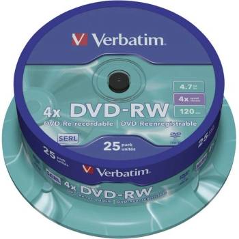 Verbatim DVD-RW 4,7GB 4x, cake box 25ks (43639)
