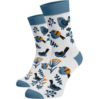 Veselé ponožky Ptáčci Bavlna Modrá