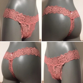 Victoria´s Secret Růžová krajkovaná tanga růžová