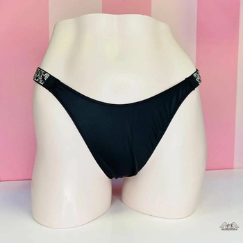 Victoria's Secret Victoria’s Secret Brazilky Leopard Shine Strap s Kamínky Černá