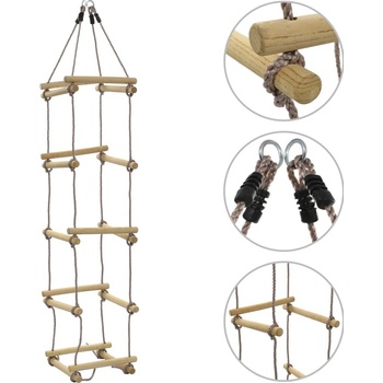 vidaXL Dětský provazový žebřík 200 cm dřevo