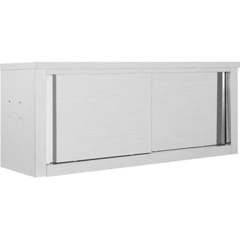 vidaXL Nástěnná kuchyňská skříň s posuvnými dveřmi 120x40x50 cm nerez
