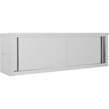 vidaXL Nástěnná kuchyňská skříň s posuvnými dveřmi 150x40x50 cm nerez