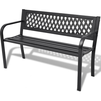 VidaXL Zahradní lavice 118 cm ocelová černá
