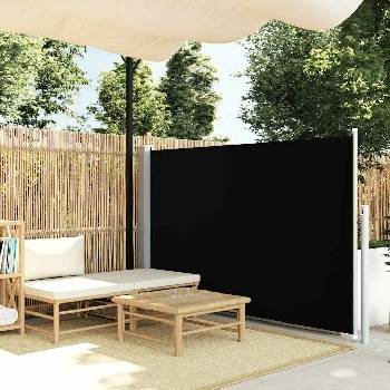vidaXL Zatahovací boční markýza 140 x 500 cm černá