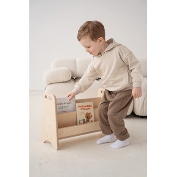 Vingo Přenosná montessori knihovna, přírodní - 52x24 cm