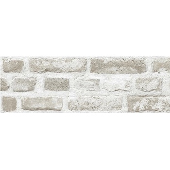 Vinylové bordury na zeď L72807, rozměr 17,6 cm x 5 m, cihly šedo-hnědé, Ugépa