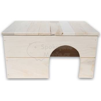 Vlastimil Morávek Domek dřevo králík rovná střecha 35 x 25 x 19 cm