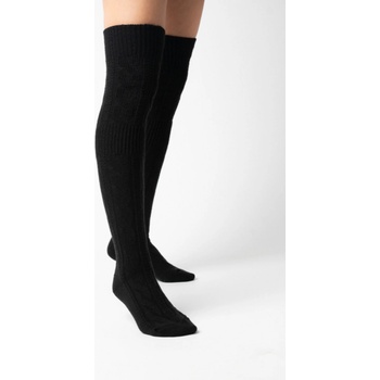 Vlněné dámské nadkolenky 089 černá