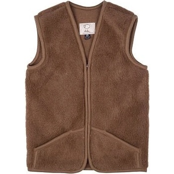 Vlnka vesta s velbloudí a Merino vlnou s límcem hnědá