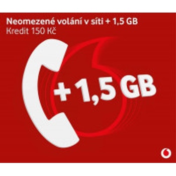 Vodafone SIM Předplacená karta 30 edice Volej 1,5GB + 150 Kč kredit