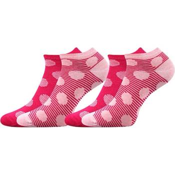 Voxx DUO 02 dámské vzorované ponožky magenta