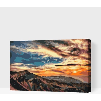 Vymalujsisam MALOVÁNÍ PODLE ČÍSEL ZÁPAD SLUNCE NAD HORAMI