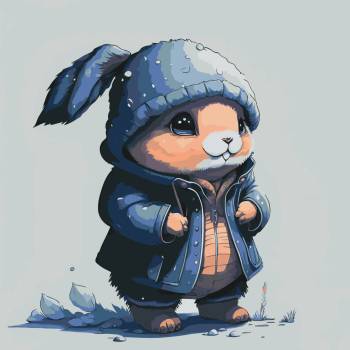 Vymalujsisam.cz Malování podle čísel Roztomilý zajíček v bundičce