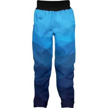 Wamu dětské softshellové kalhoty Mozaika modrá