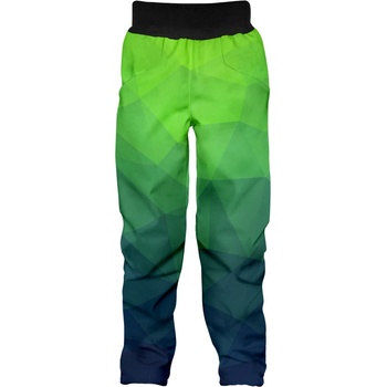 Wamu softshellové kalhoty dětské Mozaika zelená