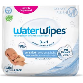 WATERWIPES Ubrousky vlhčené Newborn&Baby 3in1 4 x 60 ks 240 ks