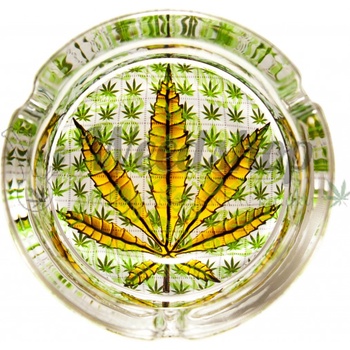 WeedShop Malý skleněný popelník List konopí List zelený