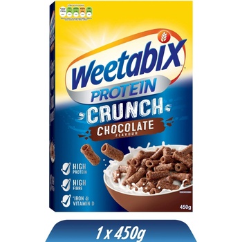 Weetabix rolované celozrnné pšeničné kakaové cereálie se zvýšeným obsahem proteinu 450 g
