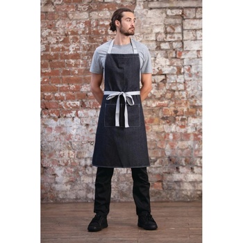 Whites Chefs Clothing Whites Southside unisex náprsní zástěra džínová černá