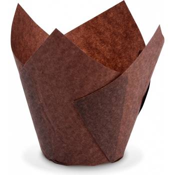 Wimex Cukrářský košíček Tulip hnědý 5x8,5 cm 16x16 cm 100 ks 72617