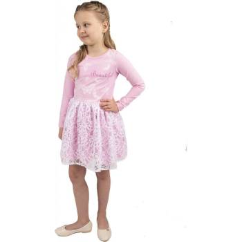 Winkiki Kids Wear dívčí šaty Beautiful růžová/bílá