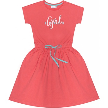 Winkiki Kids Wear dívčí šaty Girl Power jahodová