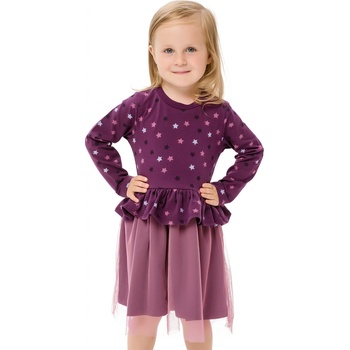 Winkiki Kids Wear dívčí šaty Hvězdička fialová