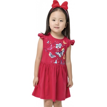 Winkiki Kids Wear dívčí šaty Motýlci malinová