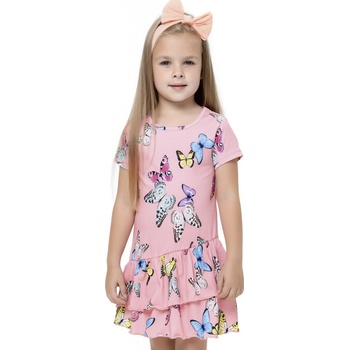 Winkiki Kids Wear dívčí šaty Motýlci růžová